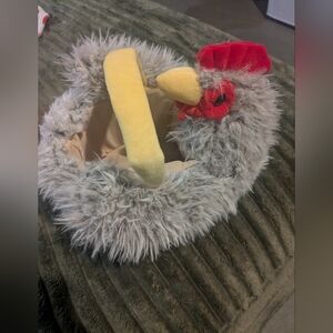 Gray Chicken Plush Basket
